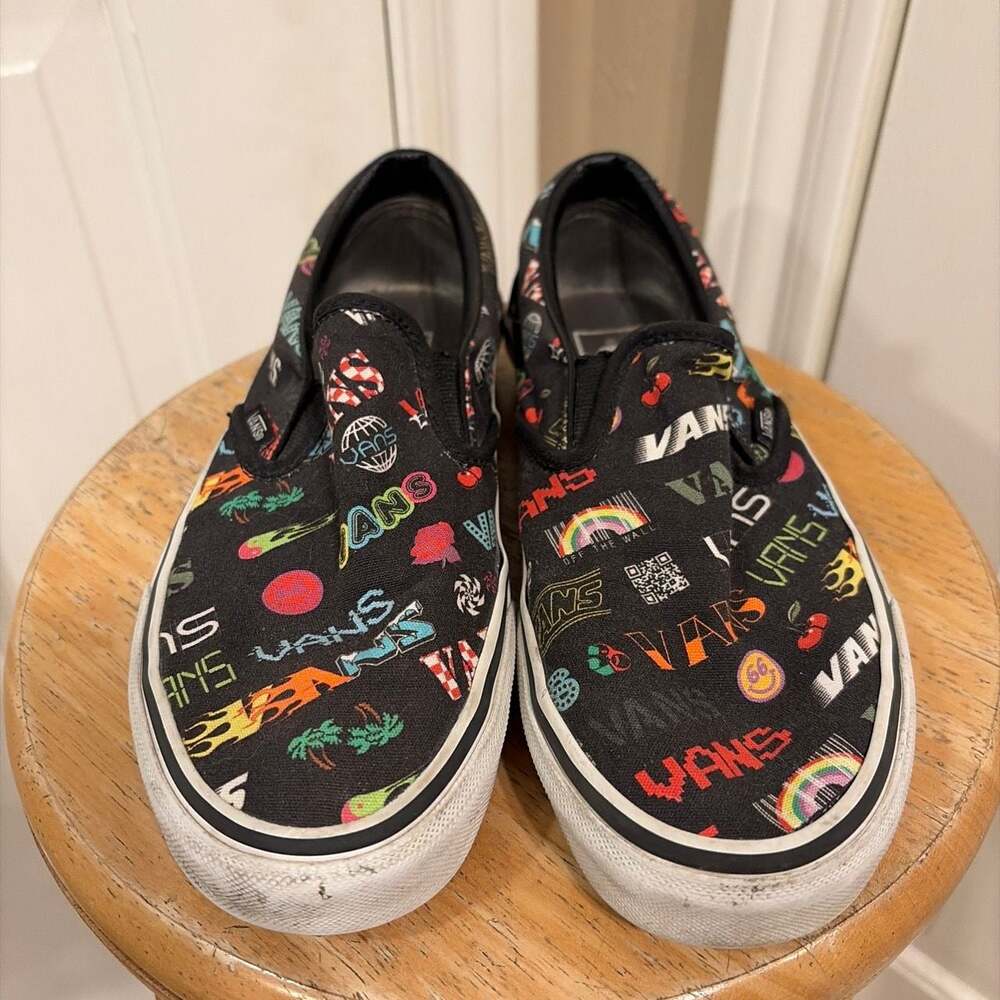 Vans Classic Slip-On 'Disruptive' Black Multi-Graphic Sneakers